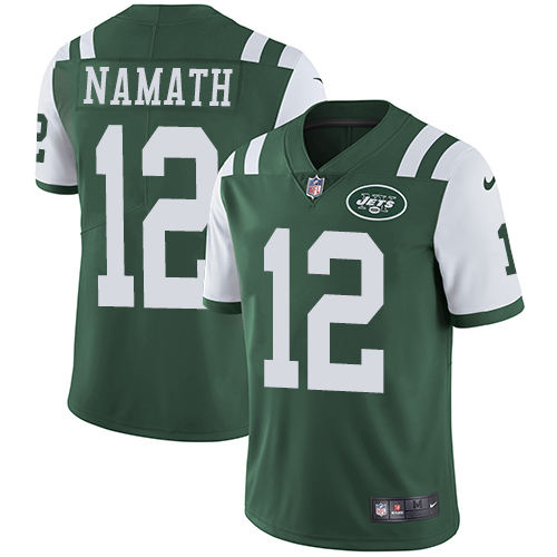 Nike Jets #12 Joe Namath Green Team Color Men's Stitched NFL Vapor Untouchable Limited Jersey